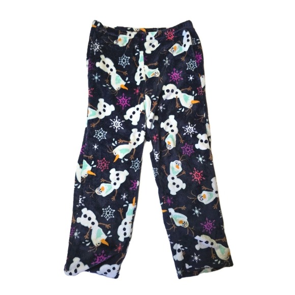 Disney Frozen Olaf Fuzzy Sleep Pants Adult 8/10 - Picture 1 of 6